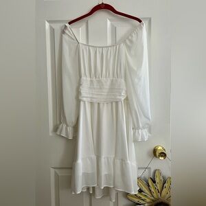 Amazon White Off-Shoulder Midi Dress